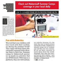Our Summer Camps are making headlines. Here's our coverage in the New Indian Express, Bangalore Edition.