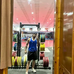 Another mirror shot from the weight training area. Strength training is a key part of my own routine.