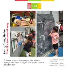 Our outdoor space is designed for creativity and exploration. From the chalkboard wall to the activity board and sand pit, children are encouraged to play, create, and flourish in a supportive environment.