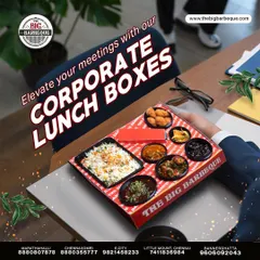 Our corporate lunch box is designed for convenience and quality. This image shows a meal box on an office desk, ready to elevate a busy workday with a delicious, no-fuss lunch.