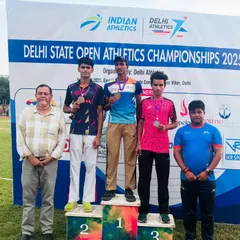 Dominating the podium at the Delhi State Open Athletics Championships. Our athletes showcasing their medals, a proud moment for the entire academy.