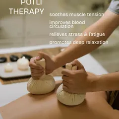 Potli Therapy is a cornerstone of our Ayurvedic offerings. A skilled therapist uses warm herbal potlis in a rhythmic motion to soothe muscle tension, improve blood circulation, and promote deep relaxation.