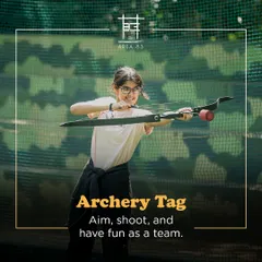 Archery Tag is a game of aim, shoot, and have fun. We use foam-tipped arrows, so it's all the excitement of archery with a competitive, friendly twist.