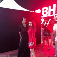 With a model and event coordinator at the Style Icon Hunt. These events are a celebration of personal style and confidence.