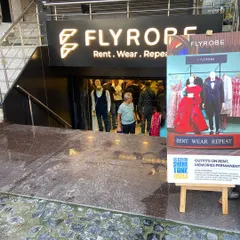 The entrance to our basement store in Delhi, where you can find outfits on rent for every occasion. As seen on Shark Tank India, our motto is "memories permanent."