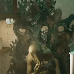 A different perspective of the "Blind Thief," showing more of its form as it materializes from the wall. The detail on the decaying, mold-like body shows my approach to creating organic, unsettling textures.