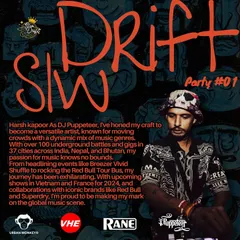 The poster for Slw Drift Party #01. This event was a milestone, bringing my vision of a multi-genre, high-vibe party to life with the help of the community and other talented artists like DJ Johney.