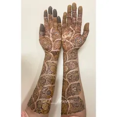 The same semi-bridal design after the paste has dried. You can see how the patterns hold their shape, a result of proper paste consistency and application, which I teach in my course.