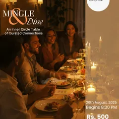 A snapshot of a 'Mingle & Dine' evening. The focus is on creating a relaxed environment where you can enjoy good food and even better company, allowing for conversations that go beyond the surface.