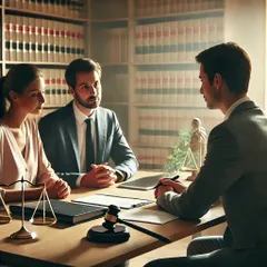 Here, I am shown mediating a discussion with a couple. Whether it's a property transaction or a family matter, my goal is to provide clear, objective legal counsel that helps you navigate your journey with confidence and achieve a positive resolution.