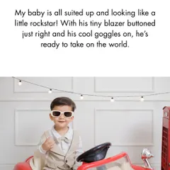 Milestone sessions should be all about personality. This little rockstar is celebrating his birthday in style, complete with cool shades and his own shiny red car. It's all about capturing that fun, spirited energy.