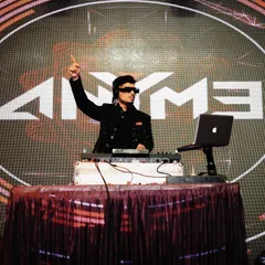 A shot from an epic wedding gig in Mathura with my name lighting up the background. I bring a full concert-level experience to private events, making your special night feel even bigger.