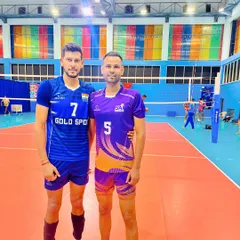 With Vinit Choudhary, the dynamic captain of the Indian volleyball team. We share a passion for elevating the game in our country.