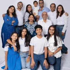 Bringing everyone together, from grandparents to the littlest one, for a timeless multi-generation family portrait. My studio sessions are perfect for creating these large group keepsakes.