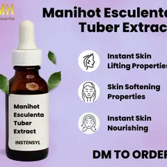 Offer your customers an instant lift with Manihot Esculenta Tuber Extract (INSTENSYL). This ingredient is excellent for formulations that aim to provide immediate skin lifting, softening, and nourishing effects.
