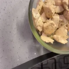 Meal prep is a huge part of staying on track with nutrition. This is just simple, pre-cooked chicken breast seasoned with salt and pepper. Having a protein source ready to go makes it easy to build quick, healthy meals throughout the week.