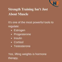 Lifting weights is like hormone therapy. Strength training is one of the most effective ways to naturally regulate key hormones like estrogen, progesterone, insulin, and cortisol.