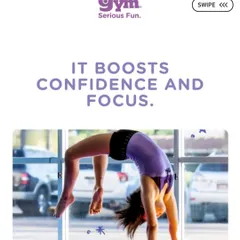 A young gymnast holds a perfect backbend, a testament to the flexibility and strength she has developed. This pose, known as a bridge, is fundamental for many advanced gymnastic skills.
