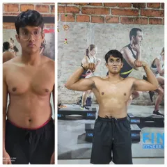 This is the starting point and the result of a dedicated aesthetic body transformation. This client focused on building lean muscle and definition through consistent training.