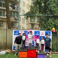 More proud winners on the podium. We thank all the parents and talented kids for their dedication and enthusiastic participation in our badminton tournament.