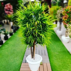 For those who want a green look without the work, I offer complete artificial landscaping solutions. This setup shows high-quality artificial grass with a clean walkway and a handmade artificial plant, perfect for balconies or office spaces where maintenance is difficult.