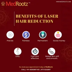 I believe in educating my patients on the full range of benefits. This graphic summarizes why laser hair reduction is a game changer. It is a precise, fast, and effective treatment that offers a permanent solution, ultimately saving you time and money while leaving your skin soft and smooth.