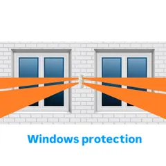 We also secure vulnerable points like windows. This graphic shows how sensors can be used to create a protective barrier, ensuring that any attempt to force open a window is immediately detected.