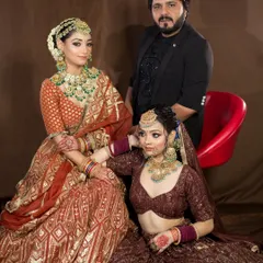 A shot with two of my beautifully made-up models. I love creating different but complementary looks.