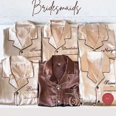 Get your bride tribe ready for the ultimate bachelorette party or pre-wedding sleepover with our dreamy satin PJ sets. We can embroider each set with names or initials for a beautiful, coordinated look.
