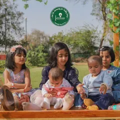 A sweet moment between siblings and friends at a birthday celebration. Our farm provides a beautiful and safe environment for children to play and make memories.
