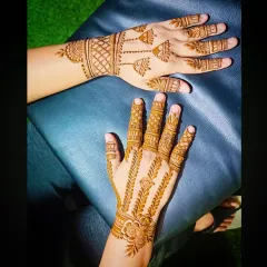 This photo shows the designs from the side, highlighting the finger details.