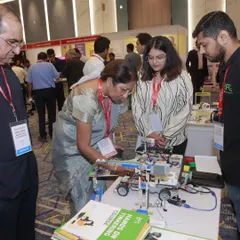An educator interacts with one of our hands-on robotics kits at the EGN India expo. We focus on providing practical, engaging tools for learning.