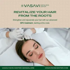 This image shows the GFC treatment being administered. The procedure involves precise injections of growth factor concentrate into the scalp, targeting areas of thinning to rejuvenate hair from the roots.