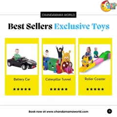 For kids who love adventure, I offer these exclusive toys. The Battery Car lets them cruise in style, the Caterpillar Tunnel is perfect for exploring, and the Roller Coaster provides a thrilling ride in a safe environment.