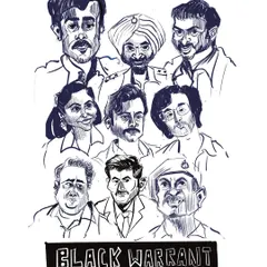 The final composition of my 'Black Warrant' character sketches, complete with the series title. This kind of digital group portrait is something I can create for corporate teams or families.
