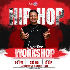 A poster for my hip-hop workshop at Lucknow Dance Hub. I love traveling and sharing my knowledge with different communities across the country.