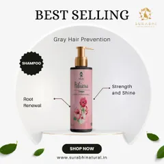 This is one of my best-selling products. The Hibiscus Shampoo is excellent for root renewal and preventing premature graying. It naturally imparts strength and a beautiful shine to your hair.