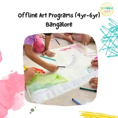 This is an announcement for our offline art programs for 4 to 6-year-olds in Bangalore. We are always excited to meet more children and grow with them as they explore, experiment, and create art together.