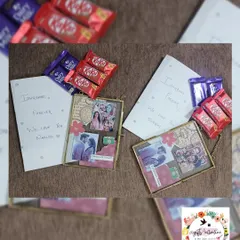 The vintage glass frames shown with the accompanying letters and chocolates, ready to be gifted for the 8th anniversary of the show 'Ishqbaaz'.