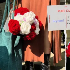 A close-up of the red and white rose bouquet. You can see the detail in each petal. I can customize the colors to create the perfect bouquet for you.