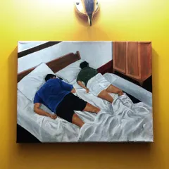 This commissioned acrylic painting, titled 'Slumber', captures a quiet, intimate moment. It's a privilege to turn these personal, everyday scenes into art that can be treasured.