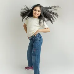 Capturing movement and energy with a fun hair flip. These portfolio sessions are all about letting kids be themselves.