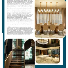 A look inside a minimalist luxury residence featured in Architectural Digest. The images show a grand dining area, a dramatic double-height living space, and a modern staircase, all unified by a commitment to volume, light, and meticulous detailing.