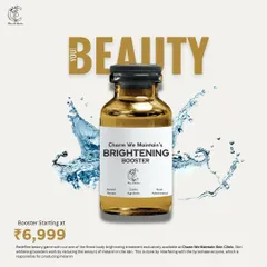 My Brightening Booster shot is a concentrated treatment designed to help even out skin tone. It works by reducing the amount of melanin in the skin for a brighter complexion.