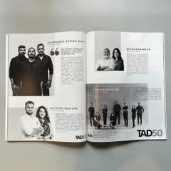 The TAD 50 feature in the magazine, where we are grateful to be in the company of inspiring practices.