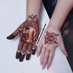 Creating custom portrait mehandi is a skill that sets you apart. In my advanced module, we focus on capturing likenesses and emotions, like in this couple portrait, turning a henna design into a personal story.