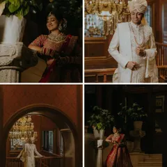 A collection of elegant solo portraits of both the bride and groom in a classic, heritage venue. We use the architecture to frame our subjects beautifully.