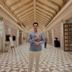 A stylish pose in the grand corridor of a Udaipur hotel. My personal style reflects the chic, modern, and sophisticated vibe I bring to every wedding.