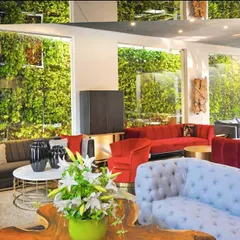 For the Cane Boutique furniture showroom, we retrofitted a series of vertical gardens to their glass-walled exterior. This not only created a lush, luxurious backdrop for their high-end furniture but also provided natural privacy from the outside.