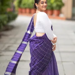The back detail of the blouse and the beautiful fall of the saree's pallu were key elements of this look for Spruha Varad.